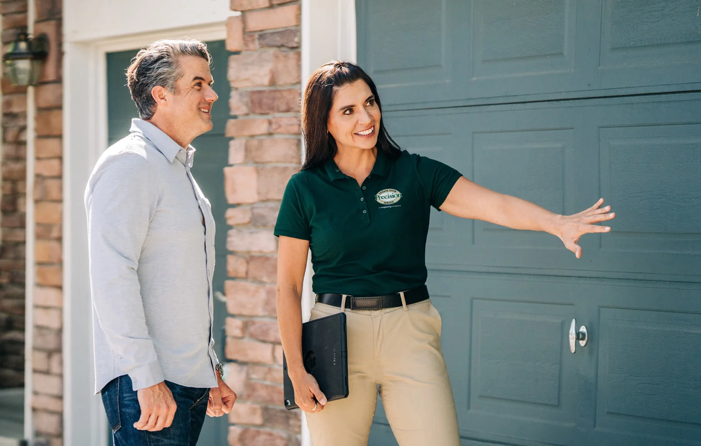 Precision garage door sales technician